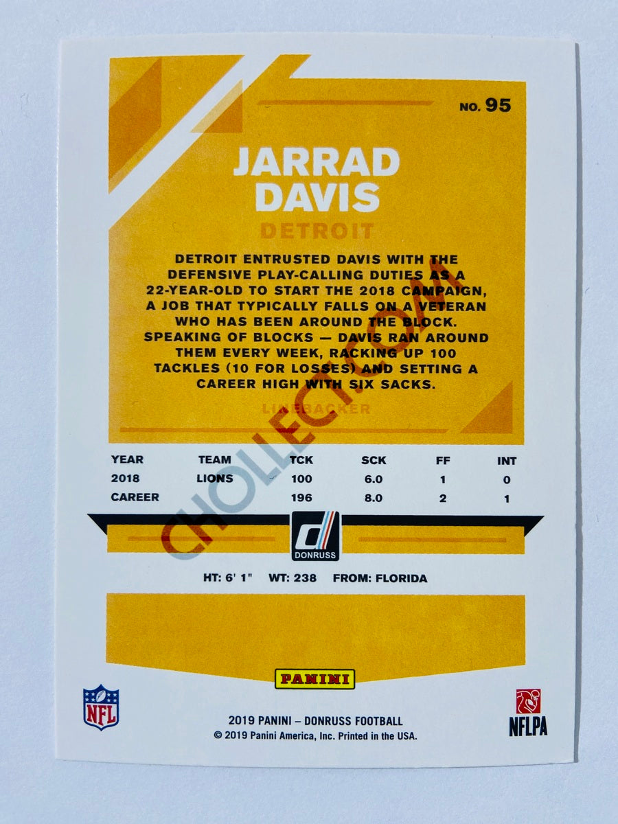 Jarrad Davis – Detroit Lions 2019-20 Panini Donruss Blue Press Proof Parallel #95