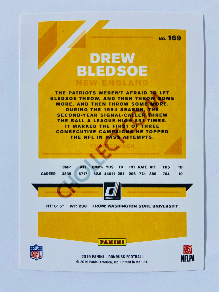 Drew Bledsoe – New England Patriots 2019-20 Panini Donruss Blue Press Proof Parallel #169