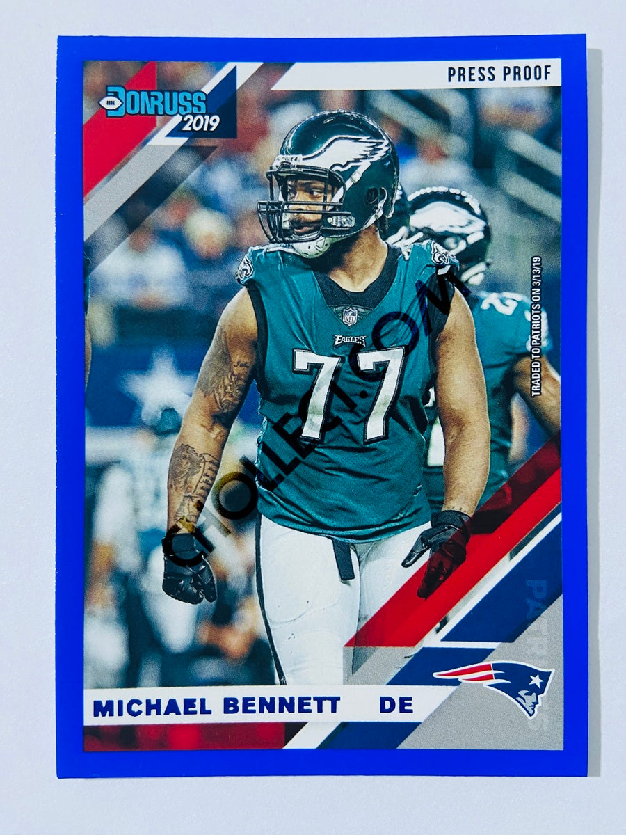 Michael Bennett – New England Patriots 2019-20 Panini Donruss Blue Press Proof Parallel #207