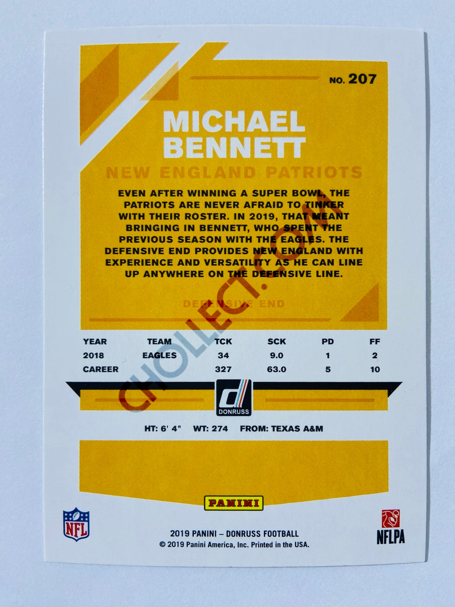 Michael Bennett – New England Patriots 2019-20 Panini Donruss Blue Press Proof Parallel #207