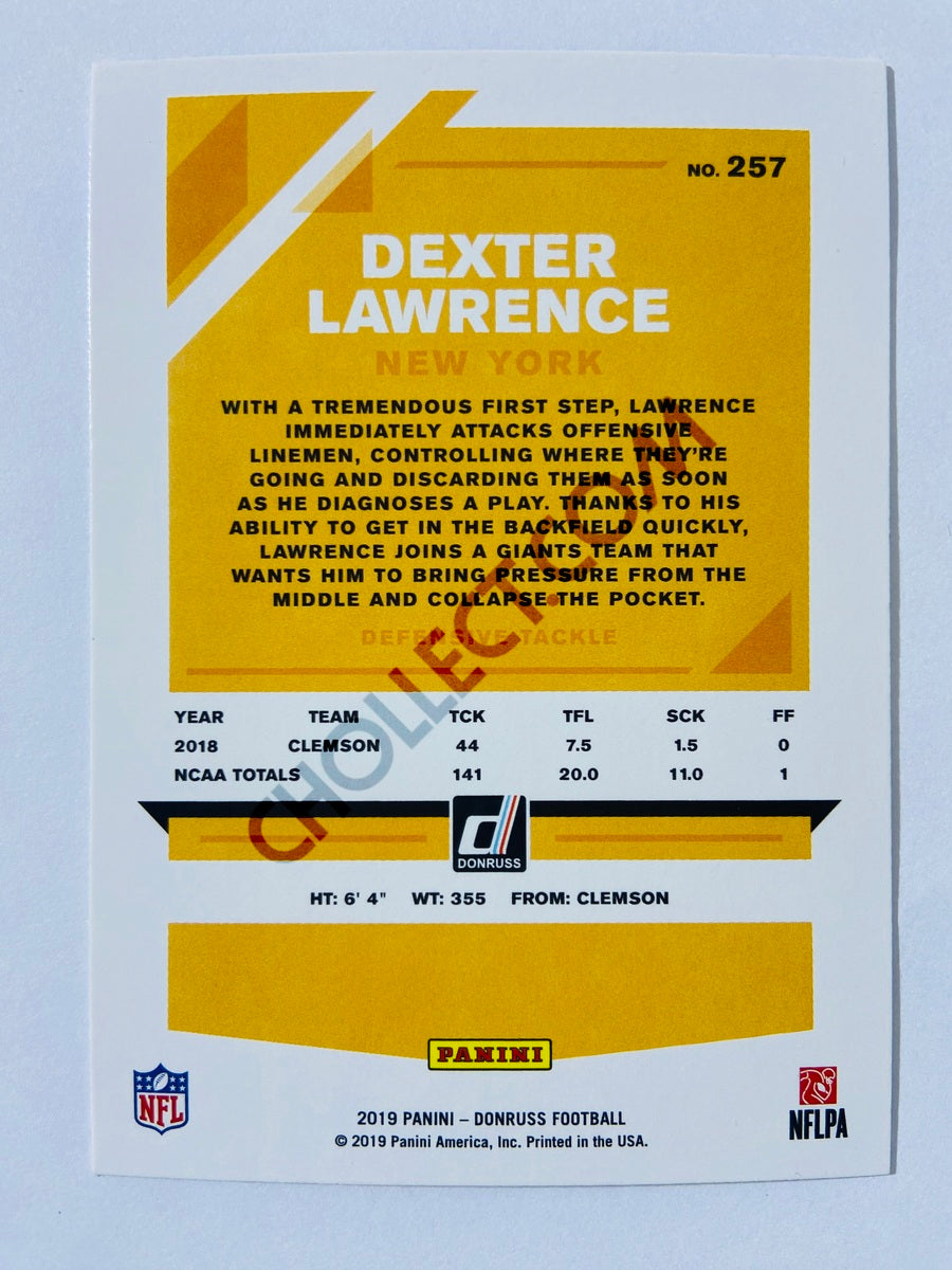 Dexter Lawrence – New York Giants 2019-20 Panini Donruss Blue Press Proof Parallel RC Rookie #257