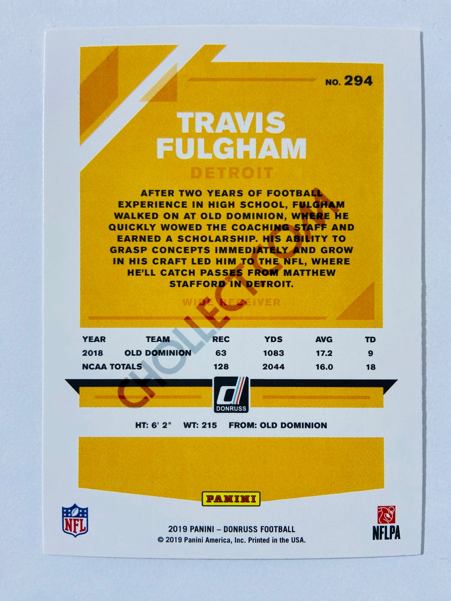 Travis Fulgham – Detroit Lions 2019-20 Panini Donruss Blue Press Proof Parallel RC Rookie #294