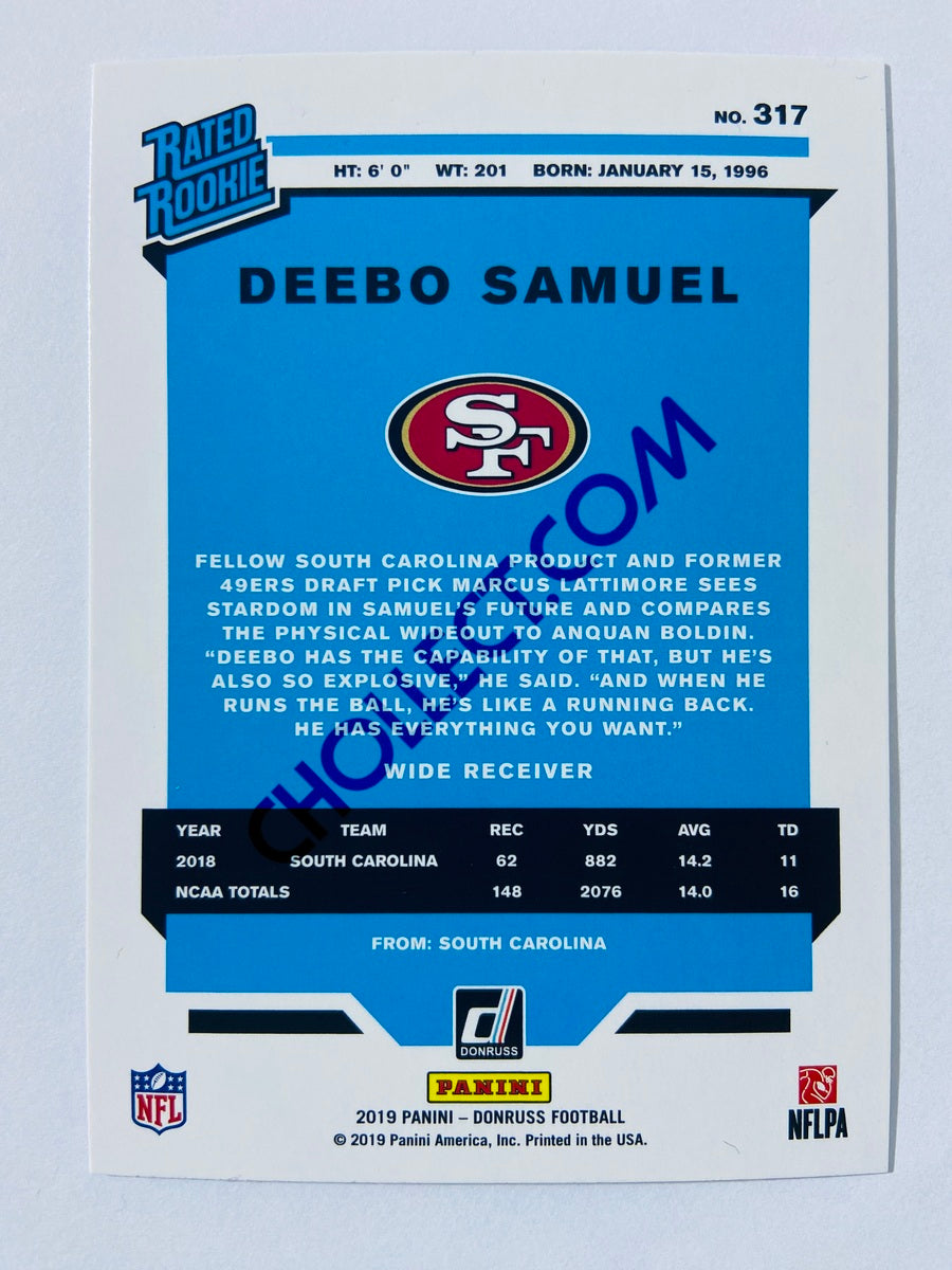 Deebo Samuel – San Francisco 49ers 2019-20 Panini Donruss Rated Rookie Blue Press Proof Parallel #317