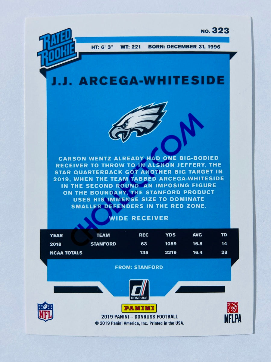 JJ Arcega-Whiteside – Philadelphia Eagles 2019-20 Panini Donruss Rated Rookie Blue Press Proof Parallel #323