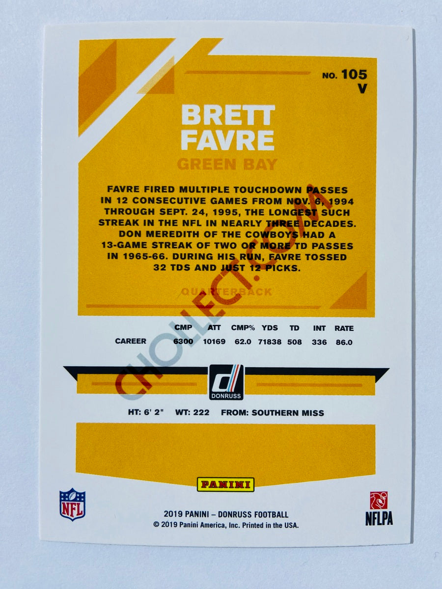 Brett Favre – Green Bay Packers 2019-20 Panini Donruss Blue Press Proof Parallel Variation #105