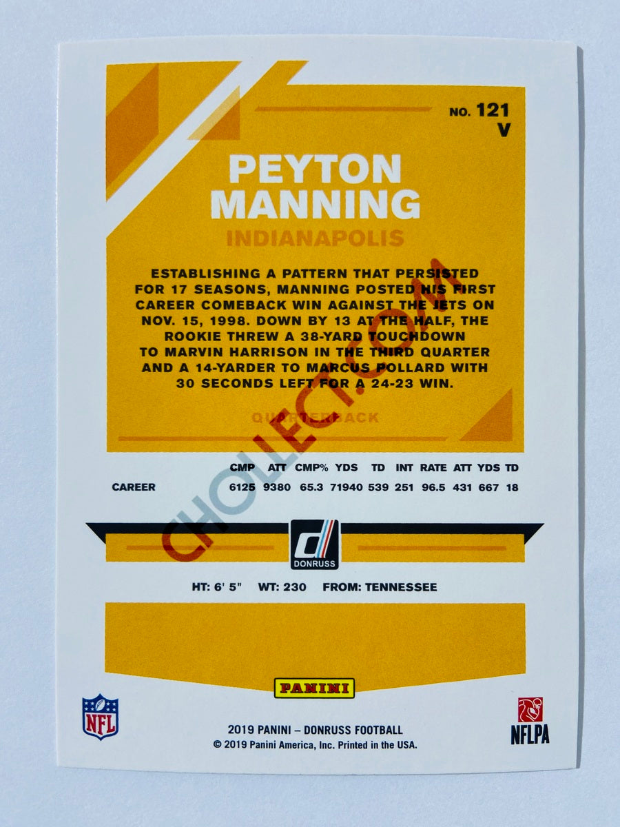 Peyton Manning – Indianapolis Colts 2019-20 Panini Donruss Blue Press Proof Parallel Variation #121