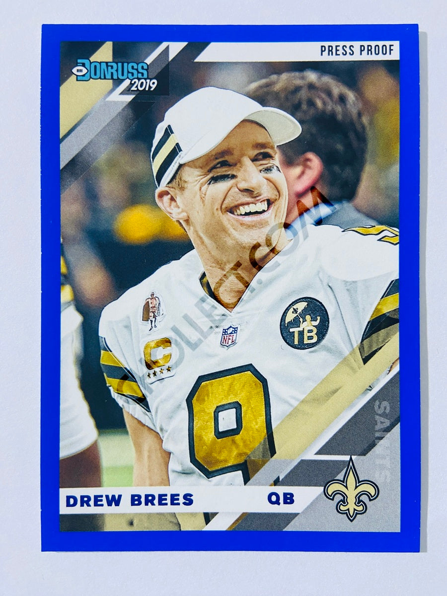 Drew Brees – New Orleans Saints 2019-20 Panini Donruss Blue Press Proof Parallel Variation #170