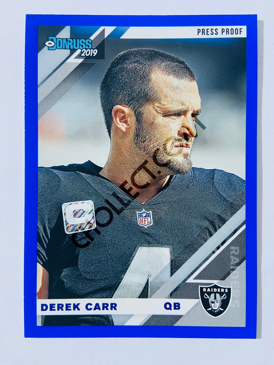 Derek Carr – Oakland Raiders 2019-20 Panini Donruss Blue Press Proof Parallel Variation #194