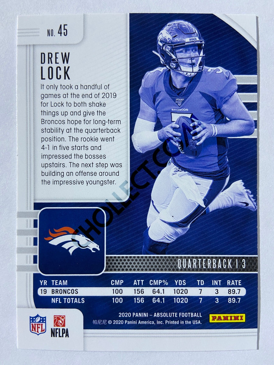 Drew Lock - Denver Broncos 2020-21 Panini Absolute Football #45