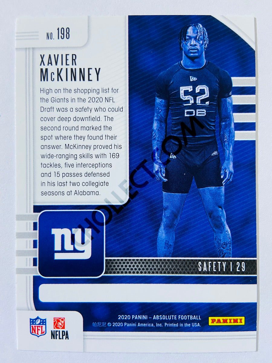 Xavier McKinney - New York Giants 2020-21 Panini Absolute Football RC Rookie #198