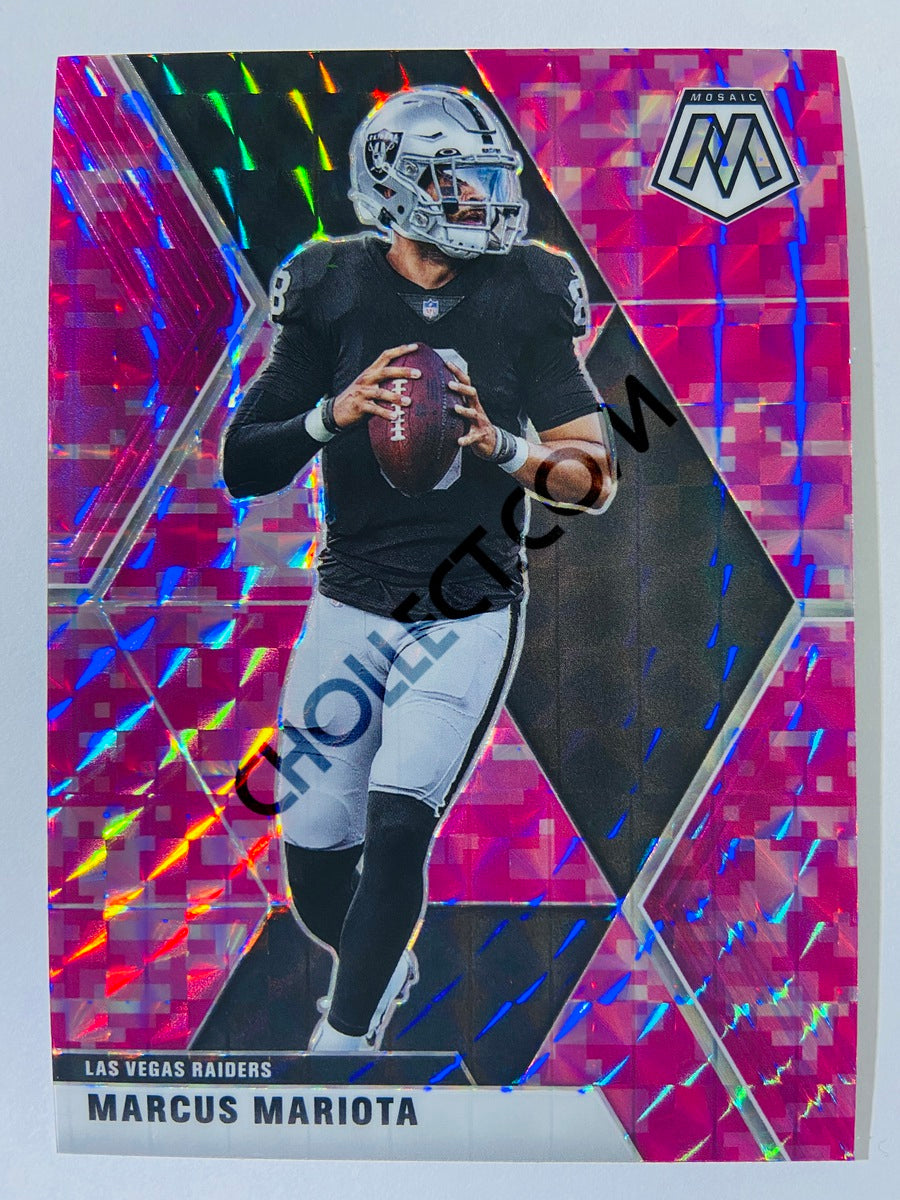 Marcus Mariota - Las Vegas Raiders 2020-21 Panini Mosaic Pink Camo Parallel #105