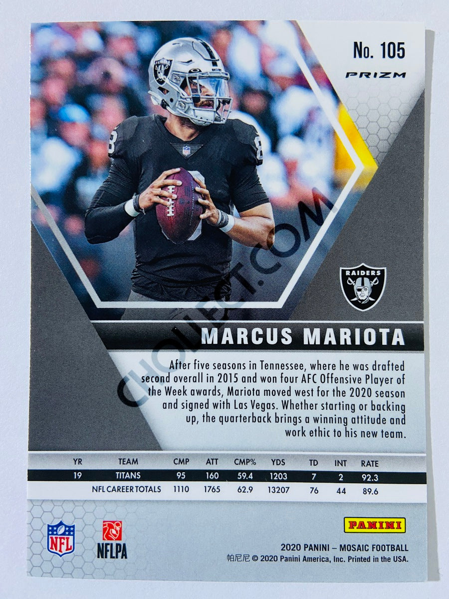 Marcus Mariota - Las Vegas Raiders 2020-21 Panini Mosaic Pink Camo Parallel #105