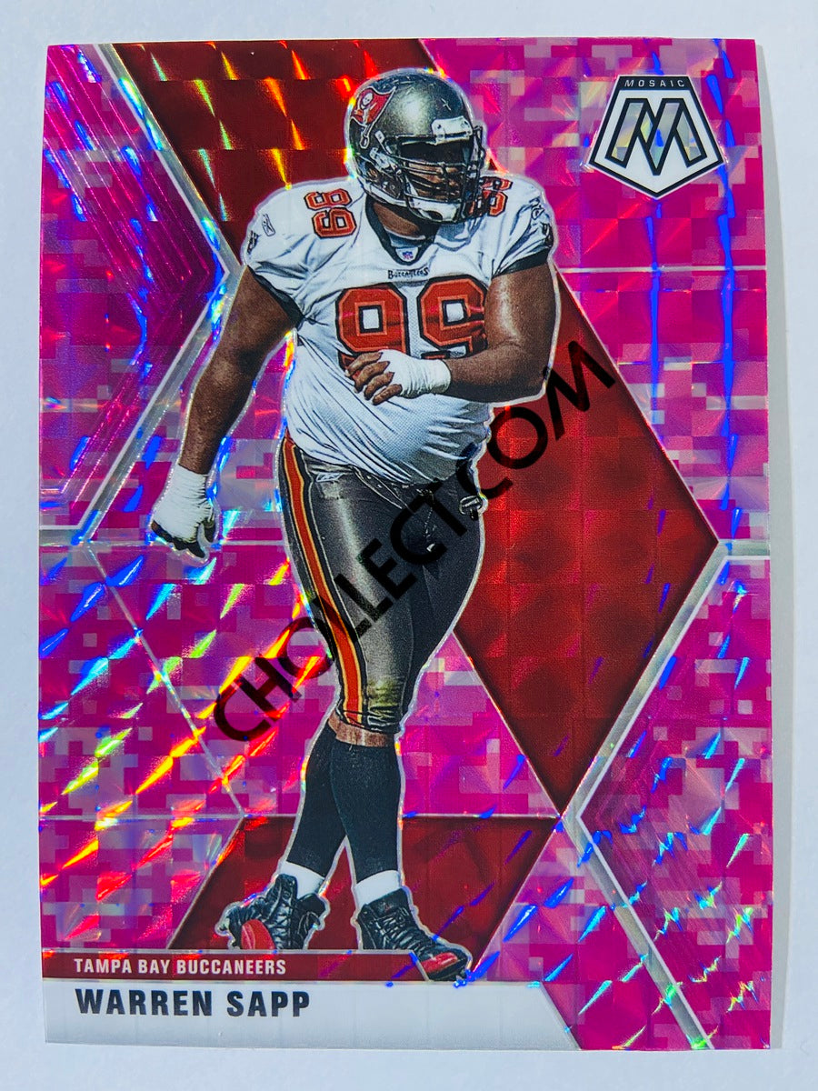 Warren Sapp - Tampa Bay Buccaneers 2020-21 Panini Mosaic Pink Camo Parallel #189