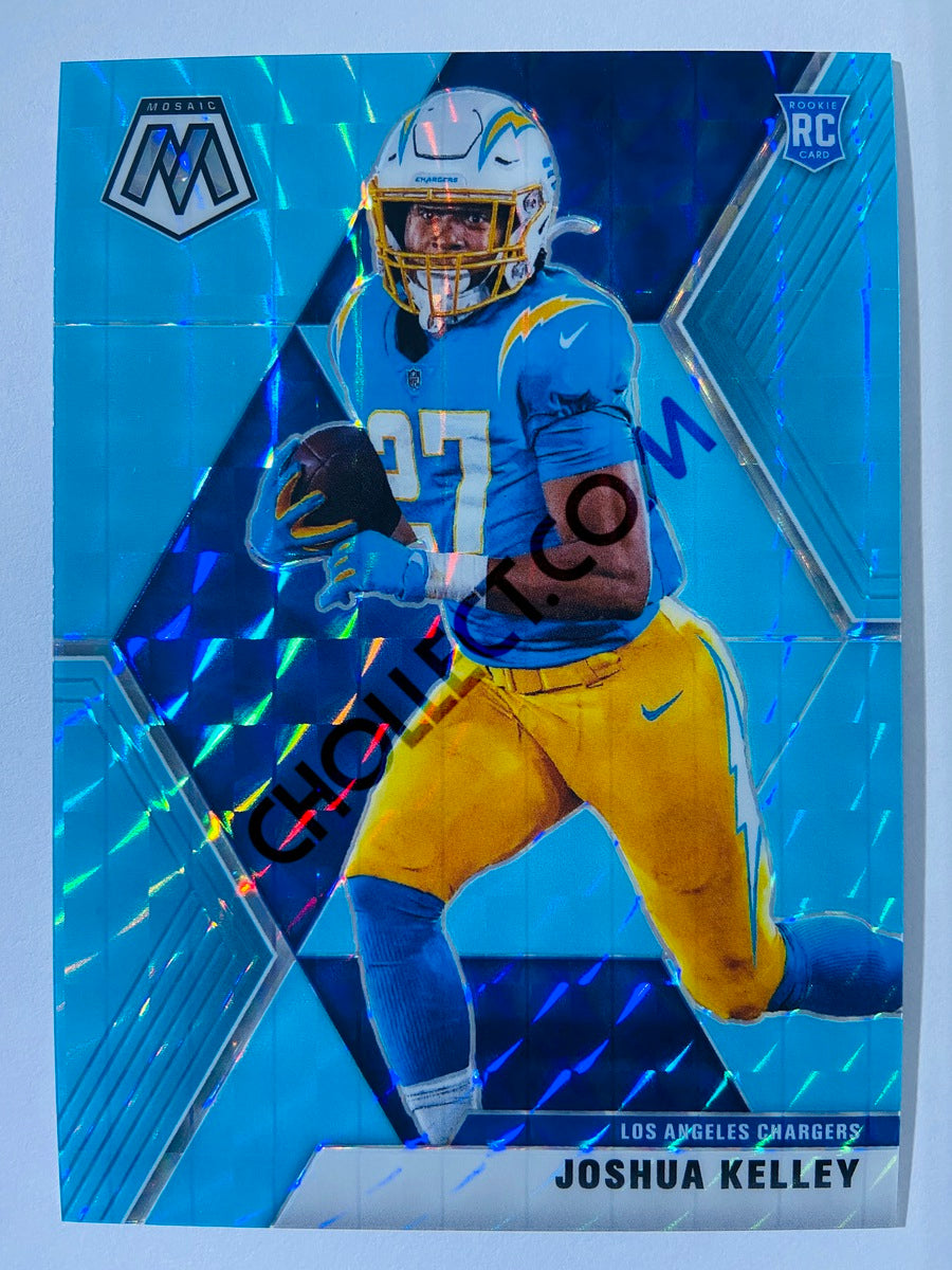 Joshua Kelley - Los Angeles Chargers 2020-21 Panini Mosaic RC Rookie #234 Blue Fluorescent 09|15