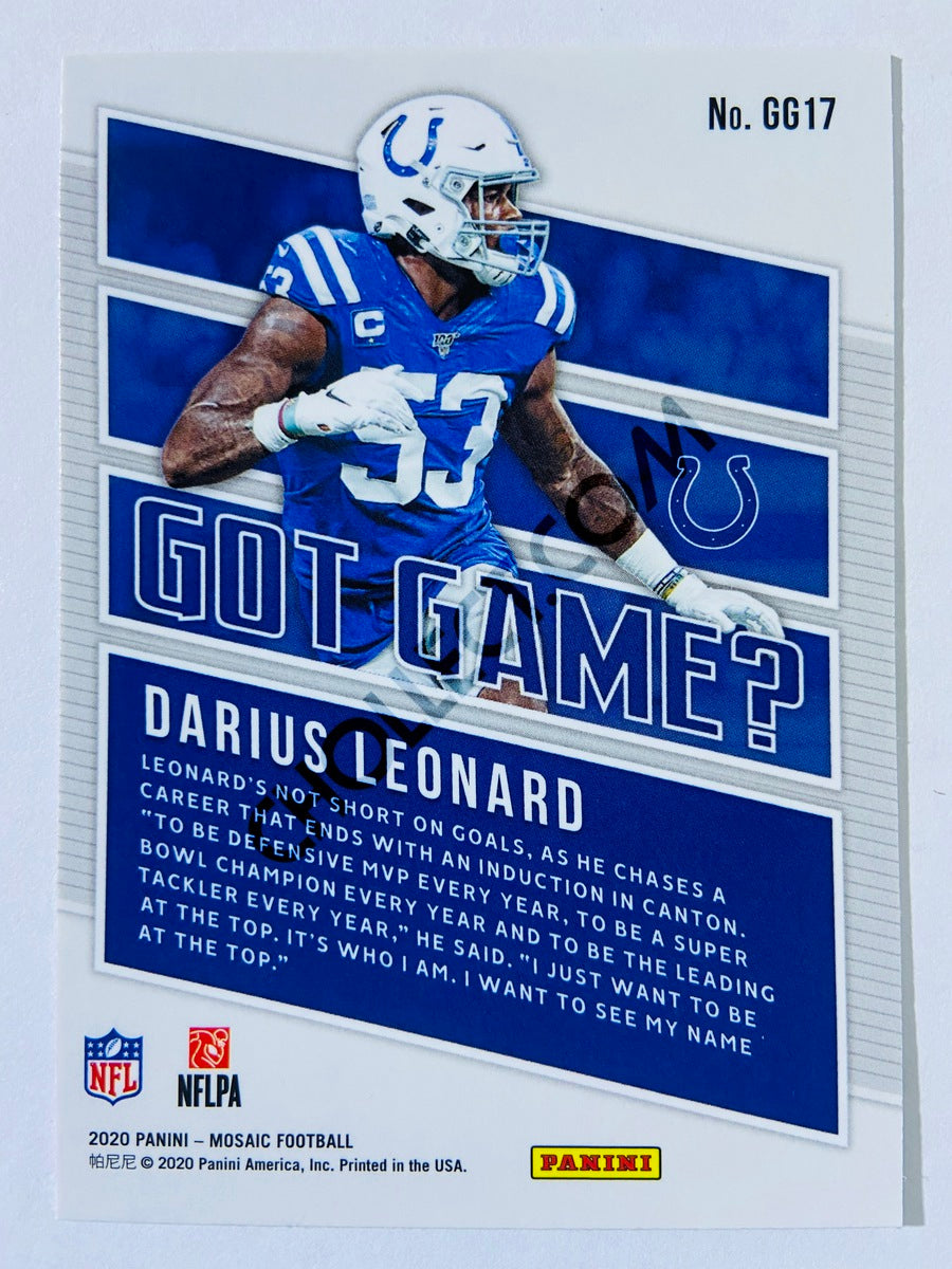 Darius Leonard - Indianapolis Colts 2020-21 Panini Mosaic Got Game? #17