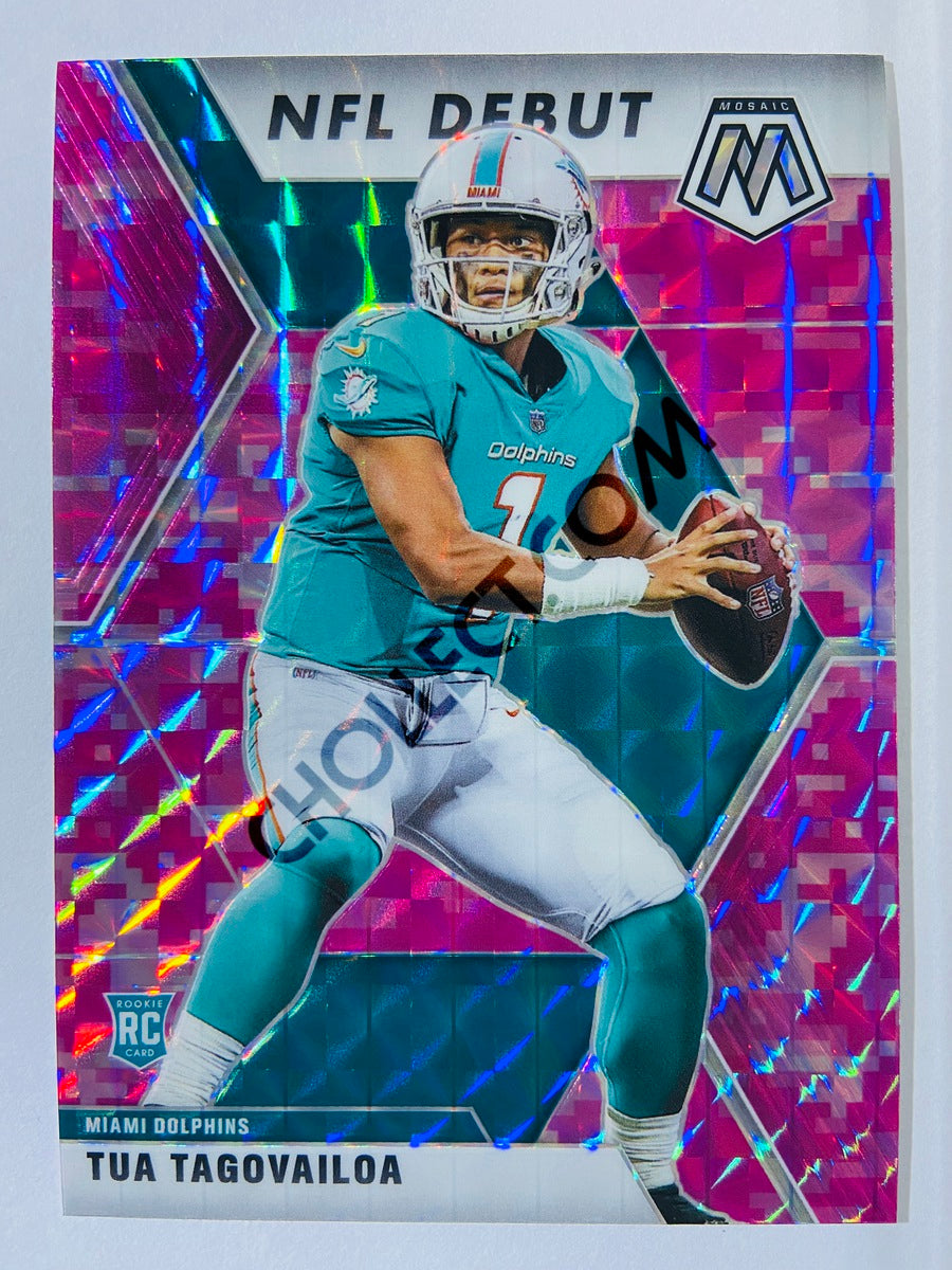 Tua Tagovailoa - Miami Dolphins 2020-21 Panini Mosaic NFL Debut Pink Camo Parallel RC Rookie #262