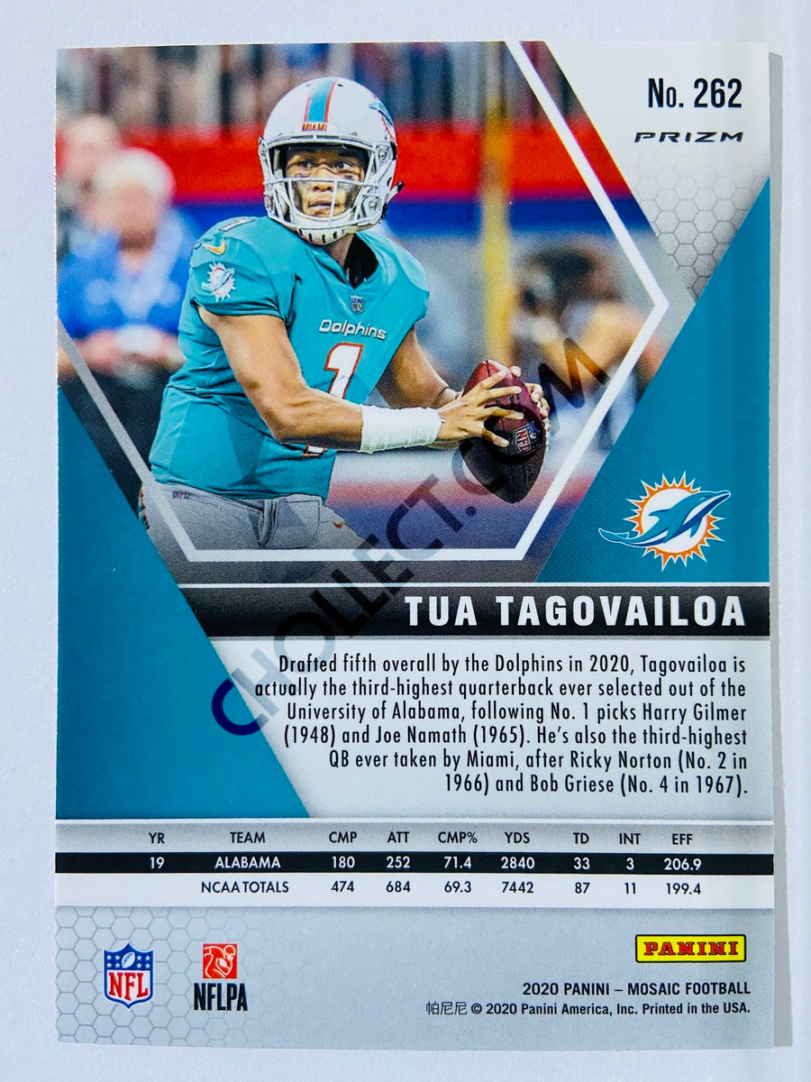Tua Tagovailoa - Miami Dolphins 2020-21 Panini Mosaic NFL Debut Pink Camo Parallel RC Rookie #262
