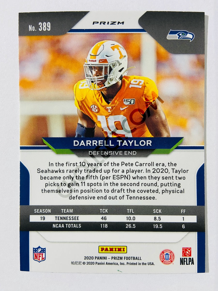 Darrell Taylor - Seattle Seahawks 2020 Panini Prizm Green Parallel RC Rookie #389