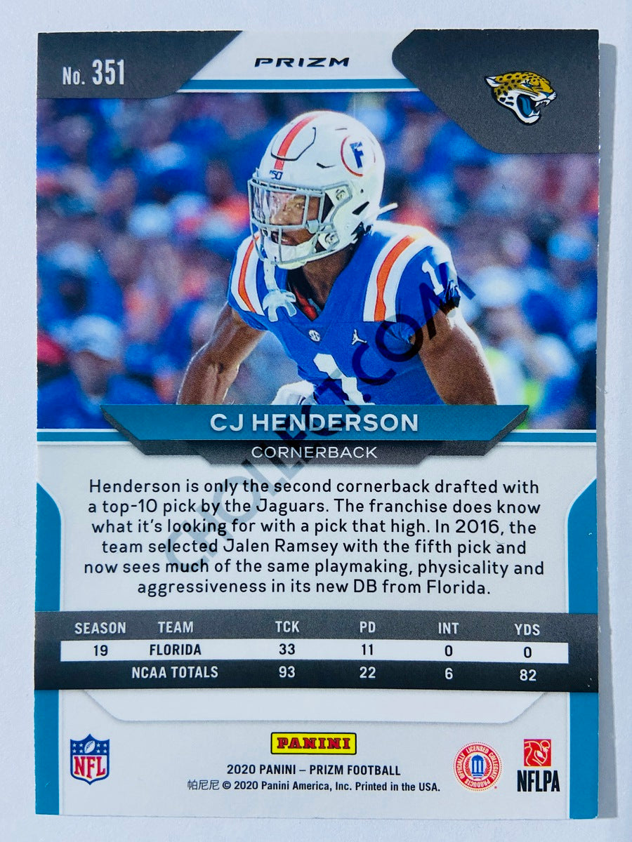 CJ Henderson - Jacksonville Jaguars 2020-21 Panini Prizm Football Red/White/Blue Parallel RC Rookie #351