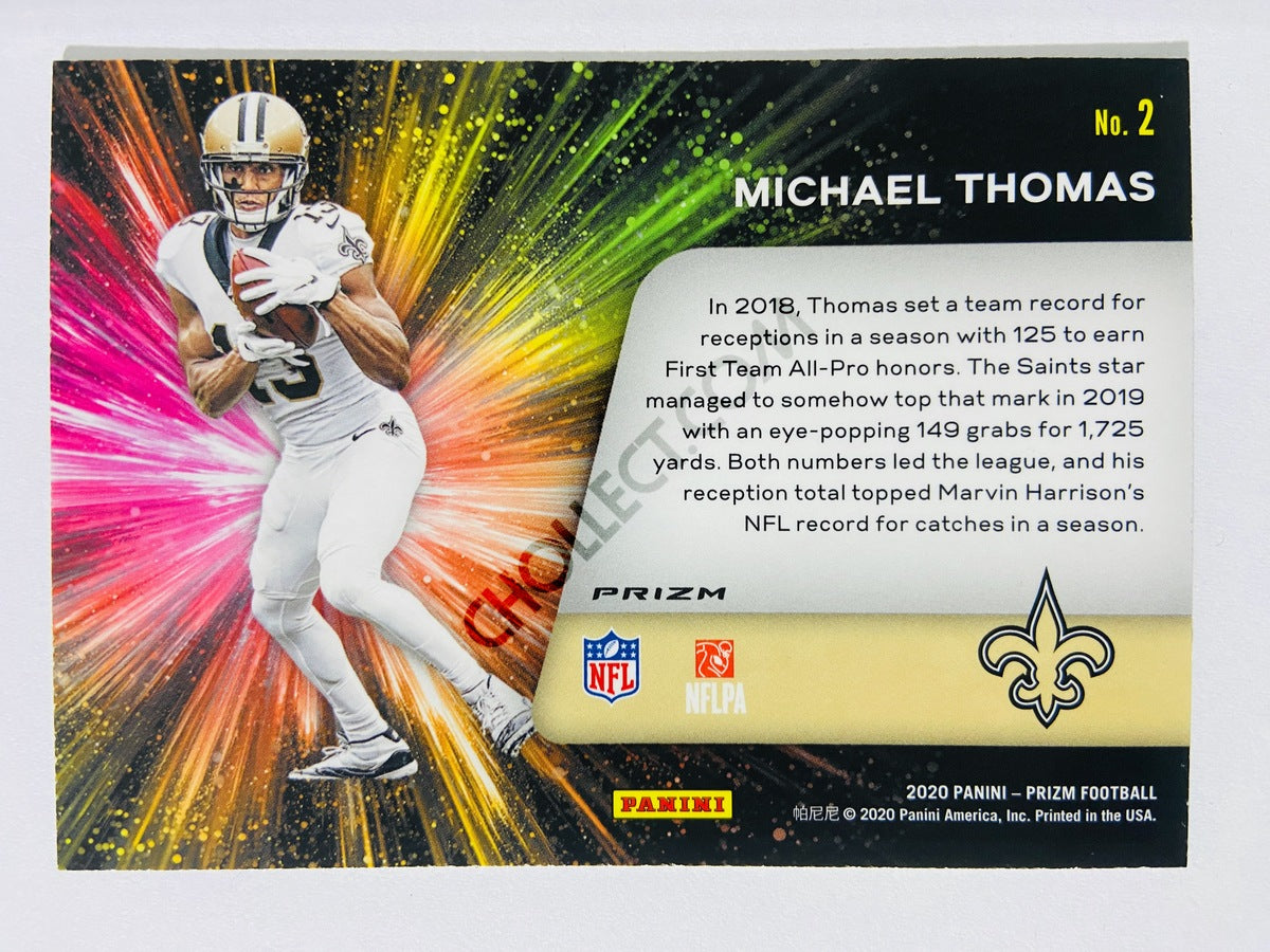 Michael Thomas - New Orleans Saints 2020 Panini Prizm Fireworks Insert Green Parallel #2