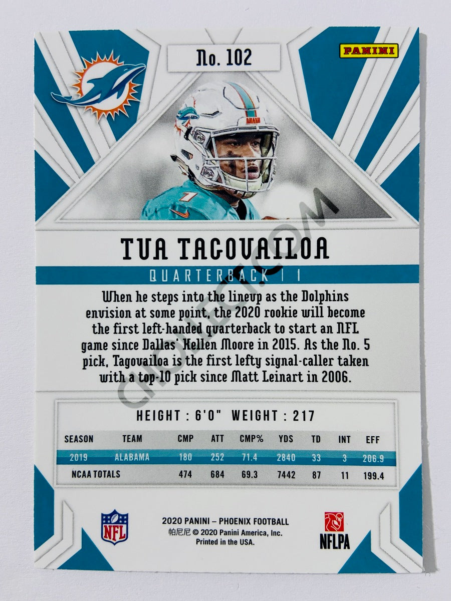 Tua Tagovailoa – Miami Dolphins 2020 Panini Phoenix Fanatics Fire Burst RC Rookie #19