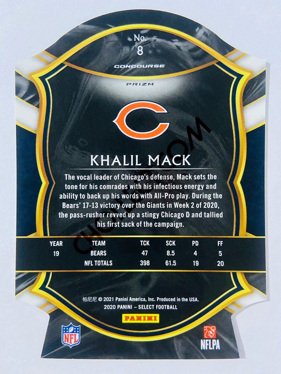 Khalil Mack - Chicago Bears 2020 Panini Select Concourse Level Purple Die Cut #8