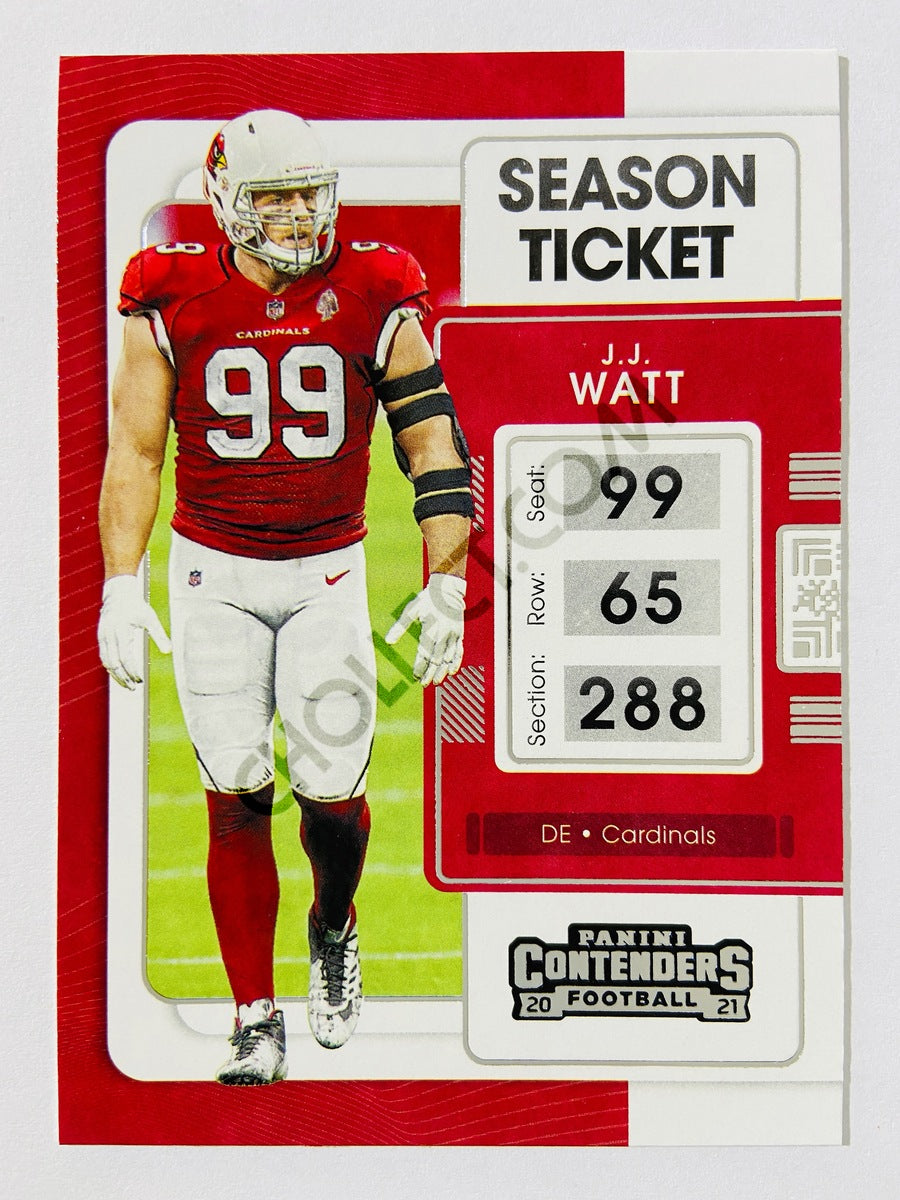 : 2022 Panini Contenders Season Ticket #4 J.J. Watt Arizona Cardinals  Football : Collectibles & Fine Art