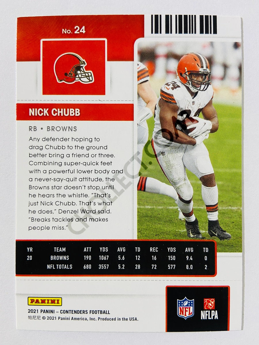 Nick Chubb – Cleveland Browns 2021 Panini Contenders Season Ticket #24