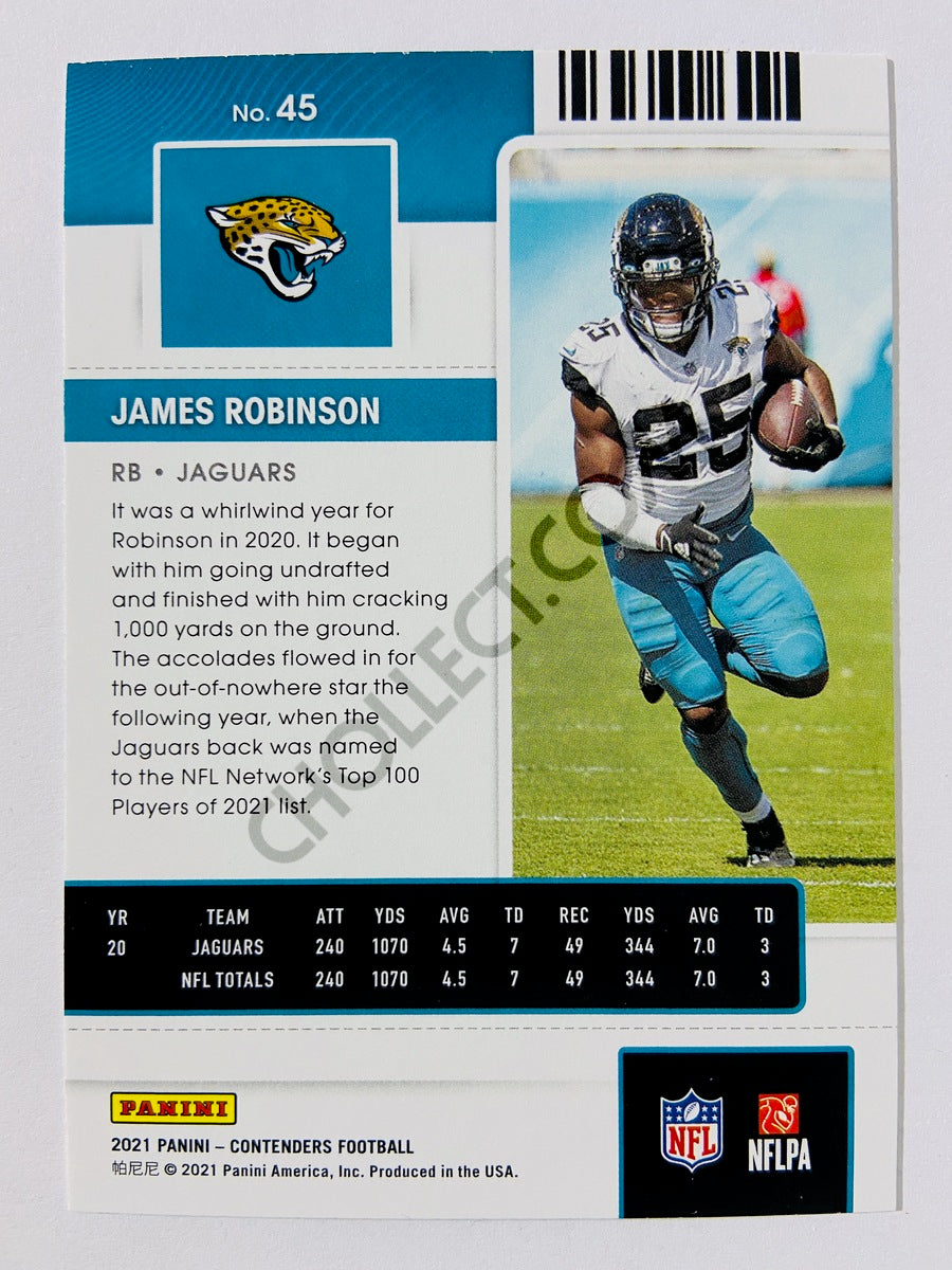 James Robinson - Jacksonville Jaguars 2021 Panini Contenders Season Ticket #45