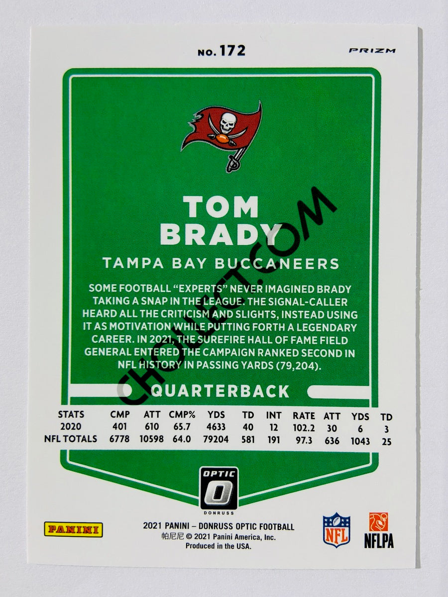 Tom Brady – Tampa Bay Buccaneers 2021 Panini Donruss Optic Holo Prizm Parallel #172