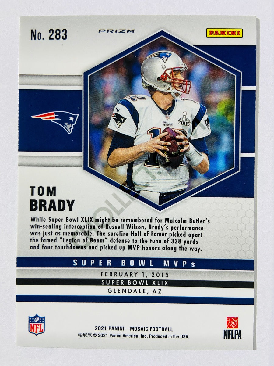 Tom Brady – New England Patriots 2021 Panini Mosaic Super Bowl MVPs Green Prizm Parallel #283