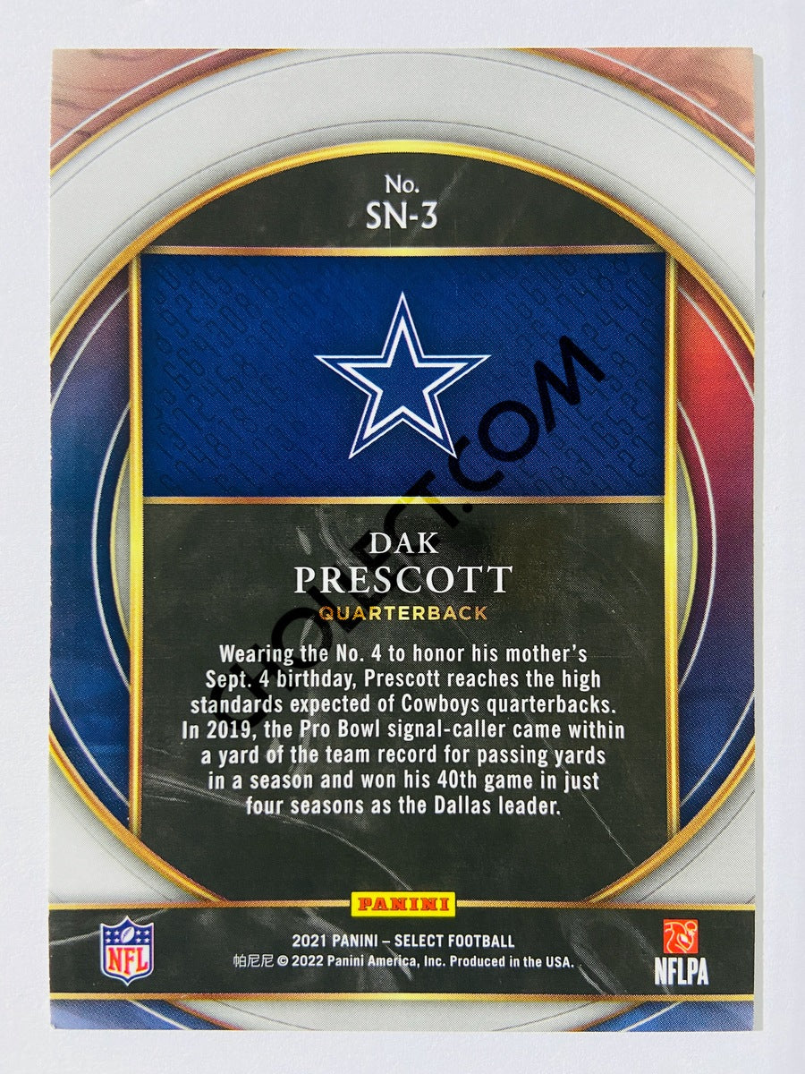 Dak Prescott – Dallas Cowboys 2021 Panini Select Numbers #SN-3