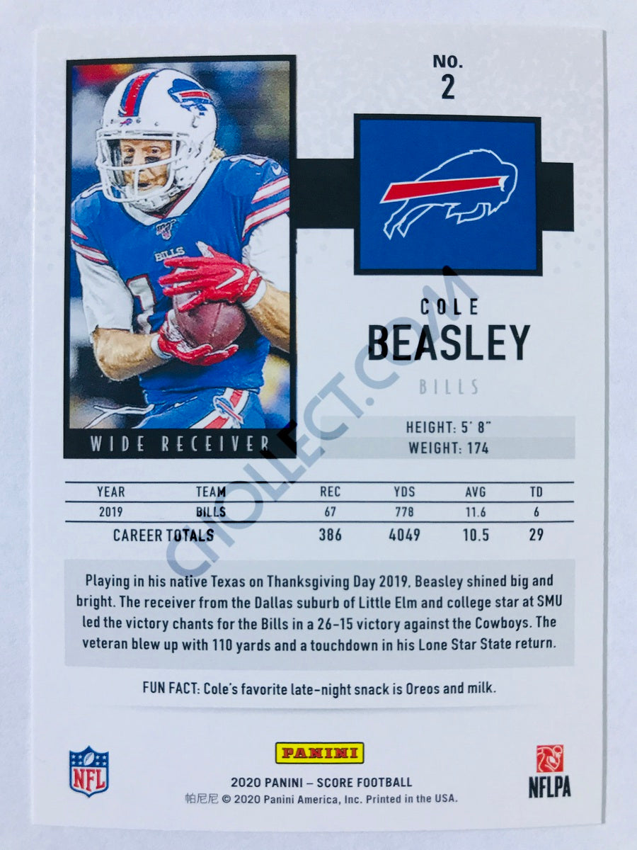 Cole Beasley - Buffalo Bills 2020 Panini Score #2