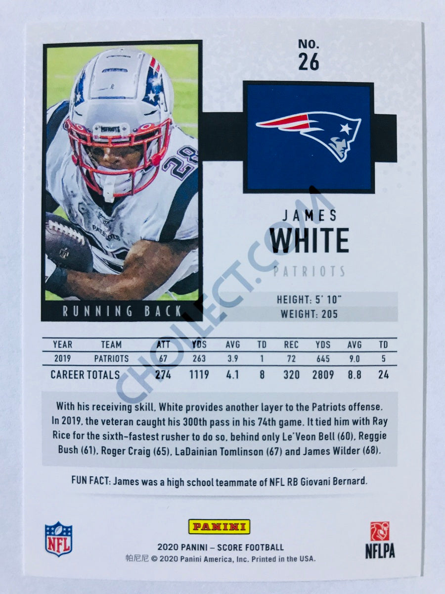 James White - New England Patriots 2020 Panini Score #26