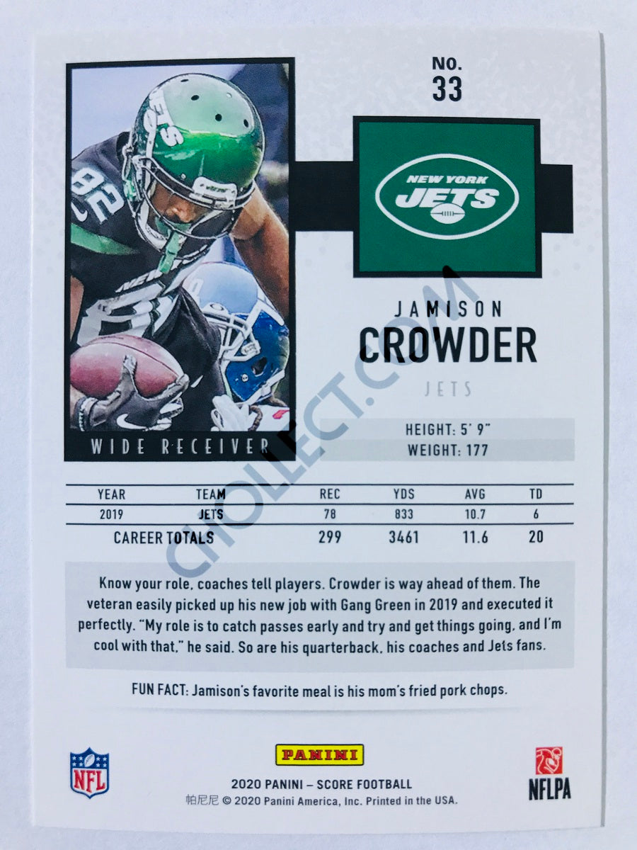 Jamison Crowder - New York Jets 2020 Panini Score #33