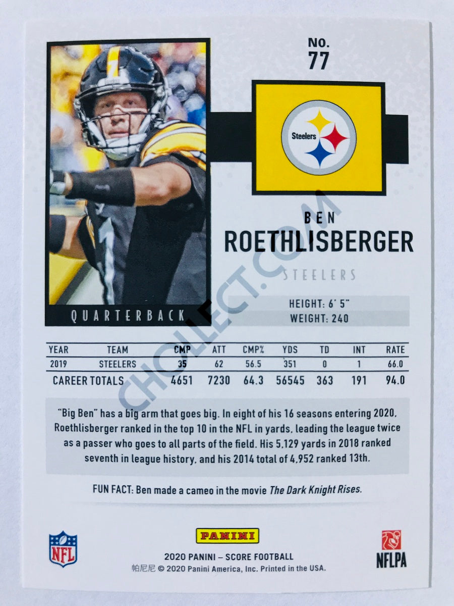 Ben Roethlisberger - Pittsburgh Steelers 2020 Panini Score #77