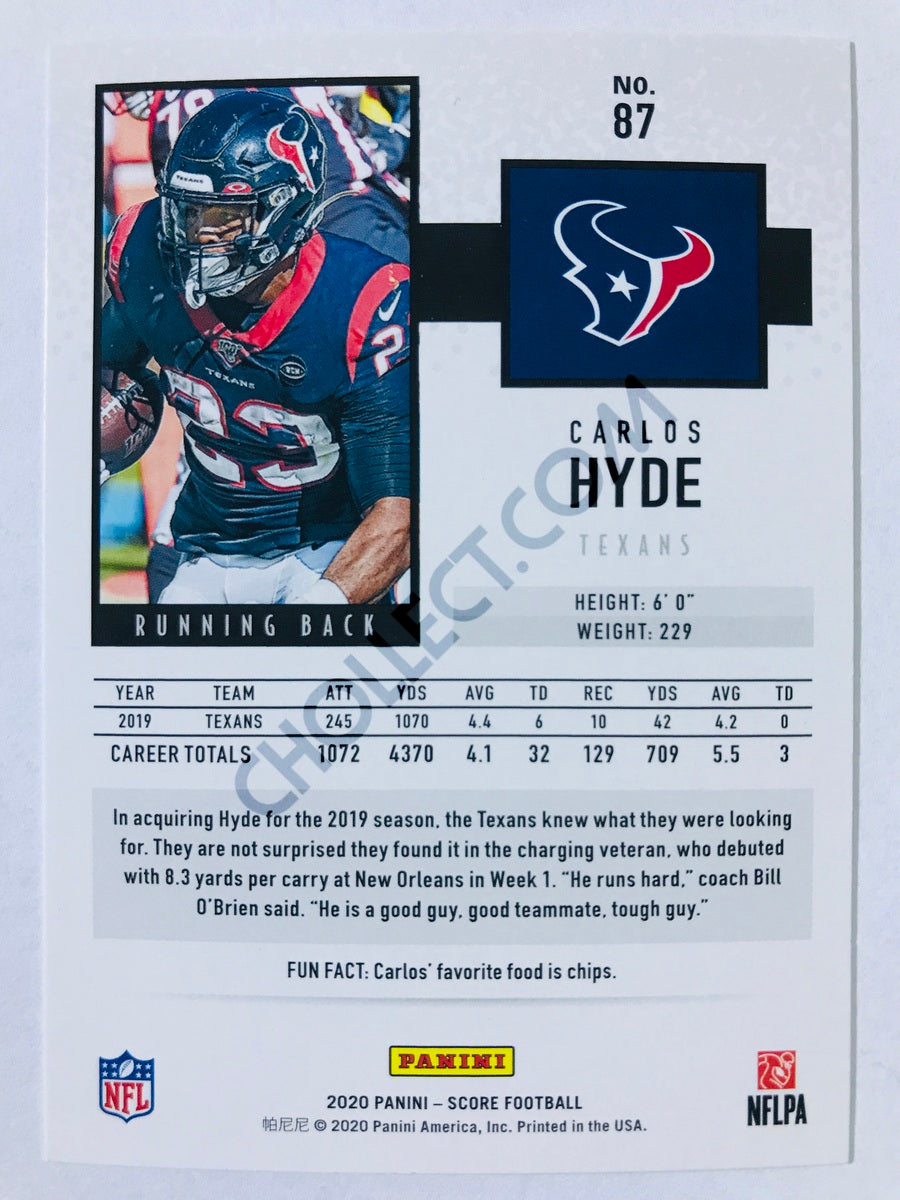 Carlos Hyde - Houston Texans 2020 Panini Score #87