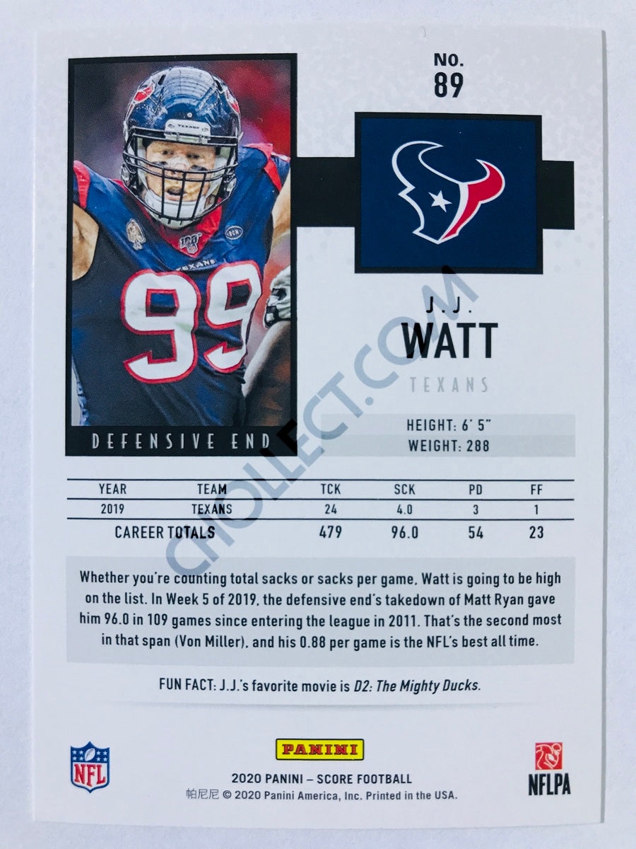 J.J. Watt - Houston Texans 2020 Panini Score #89