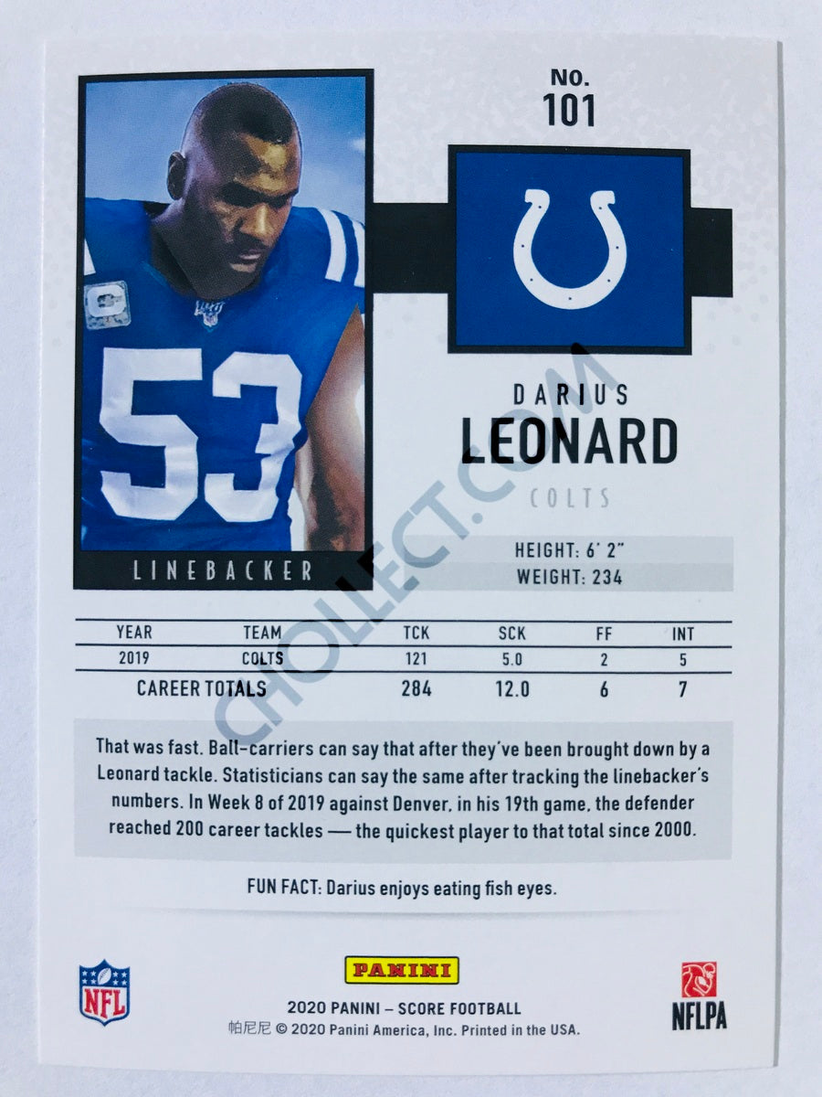Darius Leonard - Indianapolis Colts 2020 Panini Score #101