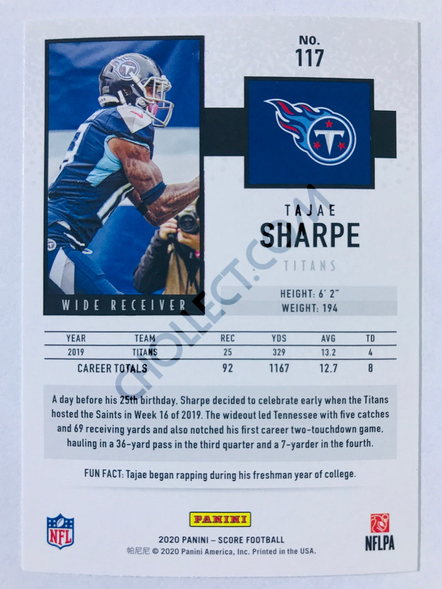Tajae Sharpe - Tennessee Titans 2020 Panini Score #117
