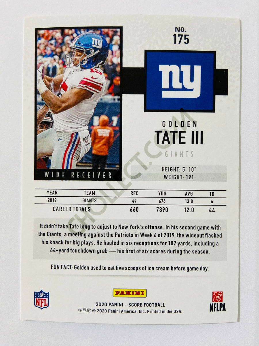 Golden Tate III - New York Giants 2020 Panini Score #175