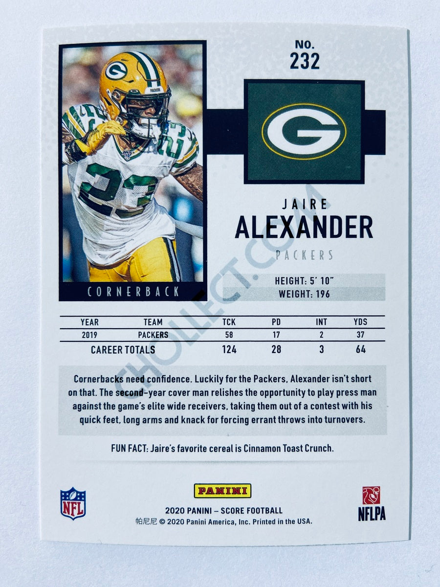 Jaire Alexander - Green Bay Packers 2020 Panini Score #232