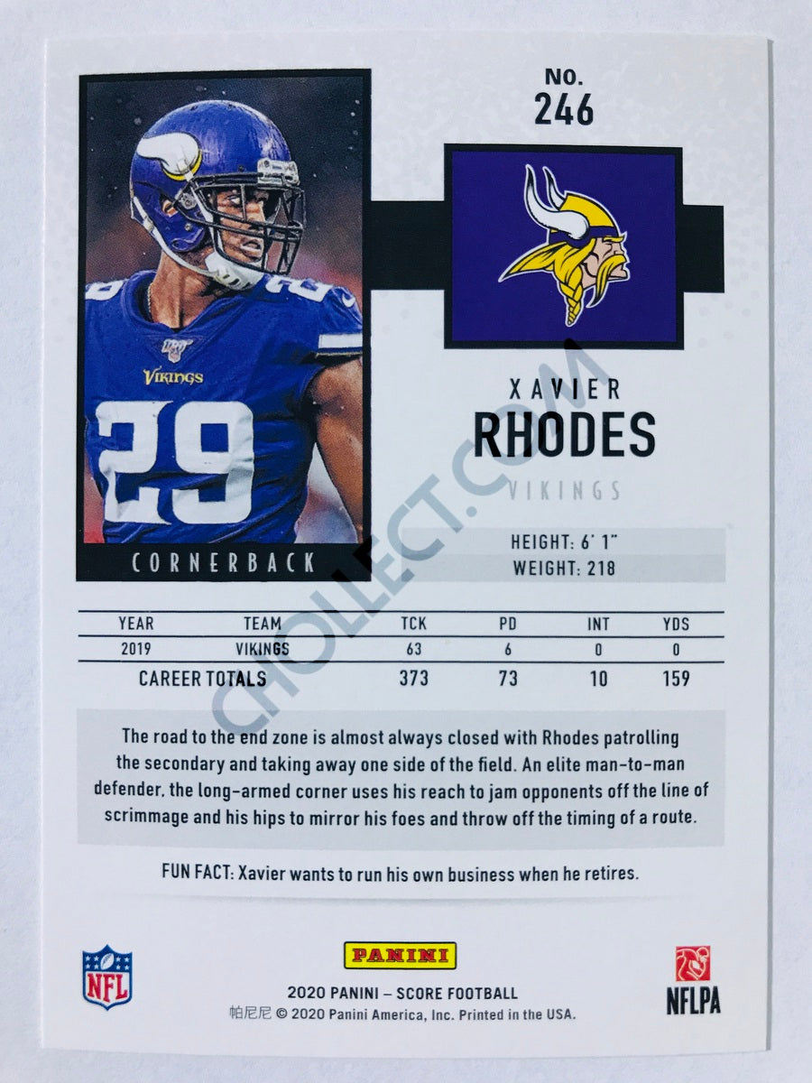 Xavier Rhodes - Minnesota Vikings 2020 Panini Score #246