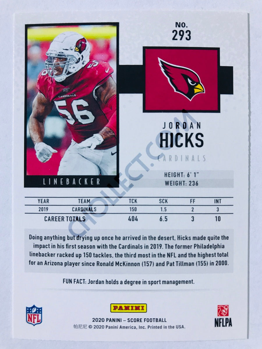 Jordan Hicks - Arizona Cardinals 2020 Panini Score #293
