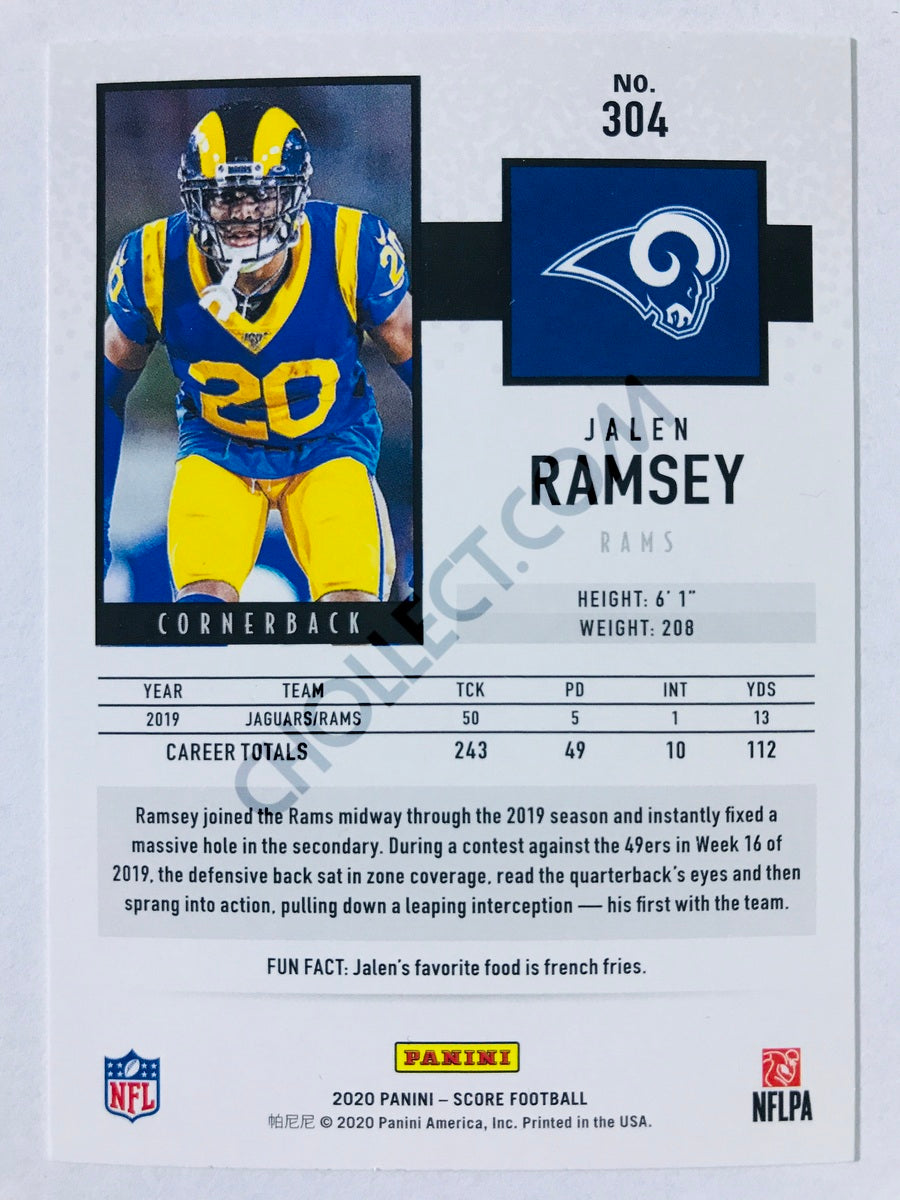 Jalen Ramsey - Los Angeles Rams 2020 Panini Score #304