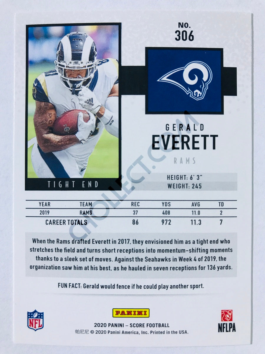 Gerald Everett - Los Angeles Rams 2020 Panini Score #306