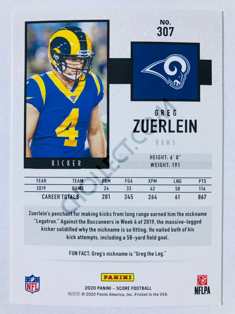 Greg Zuerlein - Los Angeles Rams 2020 Panini Score #307