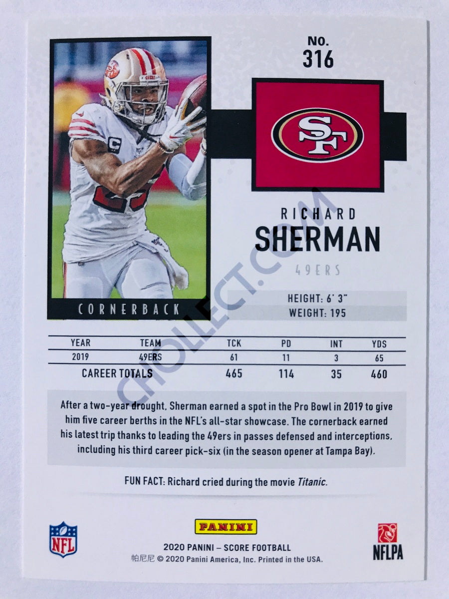 Richard Sherman - San Francisco 49ers 2020 Panini Score #316