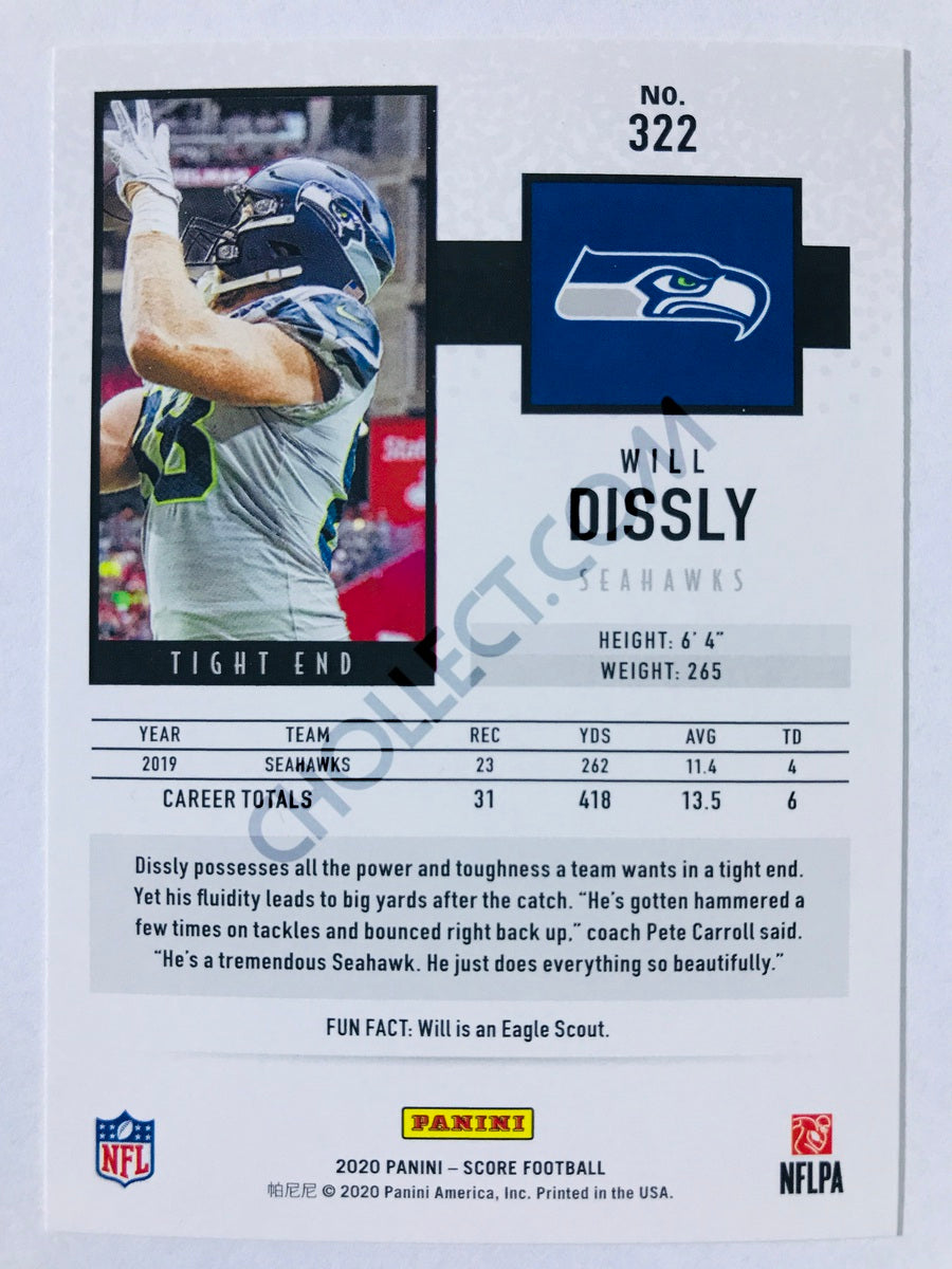Will Dissly - Seattle Seahawks 2020 Panini Score #322