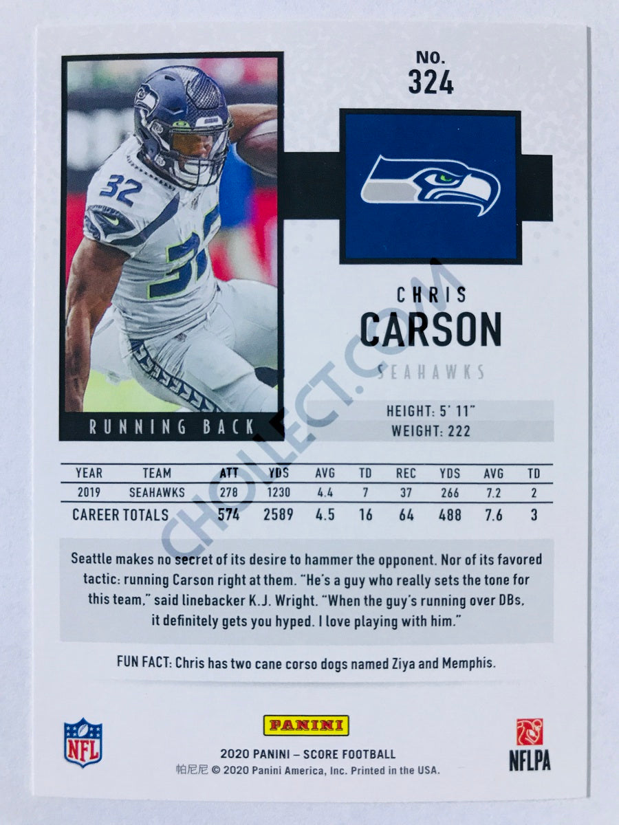 Chris Carson - Seattle Seahawks 2020 Panini Score #324